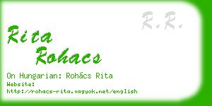 rita rohacs business card